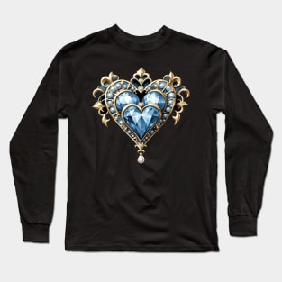 Beautiful noble blue heart Long Sleeve T-Shirt